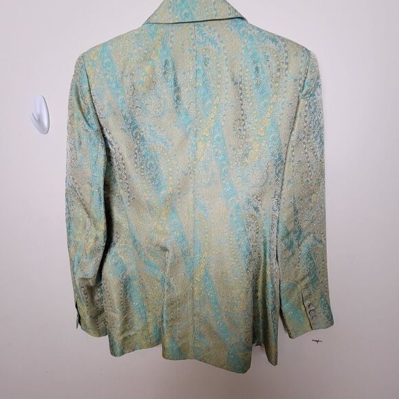 Oscar de la renta luxury texture Metallic Brocade Floral Size 10 - Picture 4 of 5